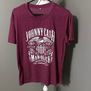 Johnny Cash Maroon Graphic T-Shirt